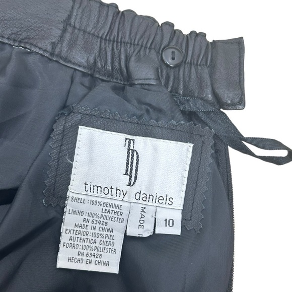 Timothy Daniels Vintage Straight Leg High Rise Leather Pants - Picture 7 of 11